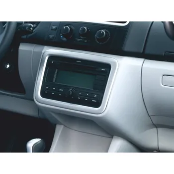 Tuning Rámeček středové konzole kolem rádia, ABS stříbrný matný - Škoda Roomster (Škoda Fabia II. Lim./Combi 2007-2014, Roomster 2006-2014)