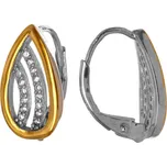 Argento 65834 Kombinované stříbrné náušnice - čiré kulaté zirkony