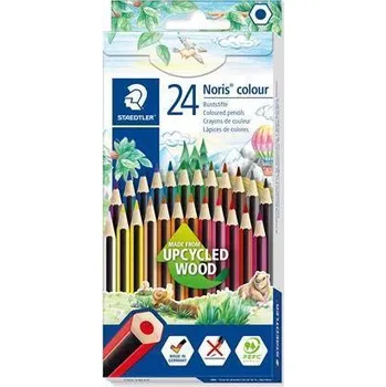 Kresba Barevné pastelky "Noris Colour 185", 24 různých barev, šestihranné, STAEDTLER 185 CD24 02