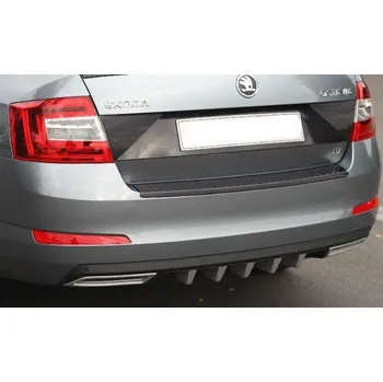 Tuning Difuzor zadního nárazníku s převleky + koncovky výfuku, černý lesklý "klavírlak" - Škoda Octavia III. (Difuzor zadního nárazníku pro Škoda Octavia III. r.v. 2013/2017)