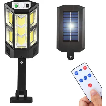 Venkovní osvětlení Zahradní solární LED světlo s pohybovým a soumrakovým senzorem ve velikosti S, IP65 59 COB LED s dálkovým ovládáním (Zahradní LED solární lampa - svítidlo s pohybovým a soumrakovým senzorem)