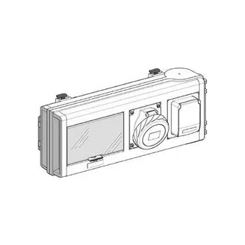 Elektrická zásuvka KNB32CP15F Canalis, vývodní konektor, 32A, 1 NF domovní a 1 průmyslová zásuvka IEC, Schneider Electric