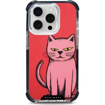 Pouzdro na mobilní telefon Odolný obal Mobiwear MagSafe Elite Bumper - Apple iPhone 15 Pro - D026D Kocourek (Odolný kryt, pouzdro, obal Mobiwear Elite Bumper na mobil Apple iPhone 15 Pro - D026D Kocourek, materiál Plast + TPU silikon + kov - zesílená ochrana telefonu, podpora)