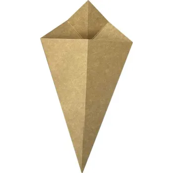 Jednorázové nádobí kornout na hranolky s dipem - 145x250 mm (50 ks/balení)