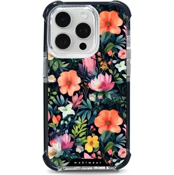 Pouzdro na mobilní telefon Odolný obal Mobiwear MagSafe Elite Bumper - Apple iPhone 15 Pro - D009D Pestré kvítky (Odolný kryt, pouzdro, obal Mobiwear Elite Bumper na mobil Apple iPhone 15 Pro - D009D Pestré kvítky, materiál Plast + TPU silikon + kov - zesílená ochrana telefonu,)
