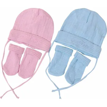Kojenecká souprava Pidilidi Čepice kojenecká a rukavice, Pidilidi, PD610, modrá 2024 Velikost: 68, SizeAge: 6m