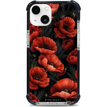 Pouzdro na mobilní telefon Odolný obal Mobiwear MagSafe Elite Bumper - Apple iPhone 13 - D006D Temné červené květy (Odolný kryt, pouzdro, obal Mobiwear Elite Bumper na mobil Apple iPhone 13 - D006D Temné červené květy, materiál Plast + TPU silikon + kov - zesílená ochrana telefonu,