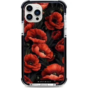 Pouzdro na mobilní telefon Odolný obal Mobiwear MagSafe Elite Bumper - Apple iPhone 12 Pro - D006D Temné červené květy (Odolný kryt, pouzdro, obal Mobiwear Elite Bumper na mobil Apple iPhone 12 Pro - D006D Temné červené květy, materiál Plast + TPU silikon + kov - zesílená ochrana)