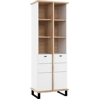 police Regál ORSOLA 2D, dub sonoma/bílá + vyzvednutí ZDARMA