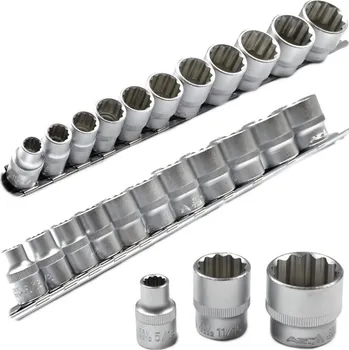 Gola sada Calové hlavice 12-hranné 5/16'-15/16' , sada 11ks. 3/8' na liště, Asta