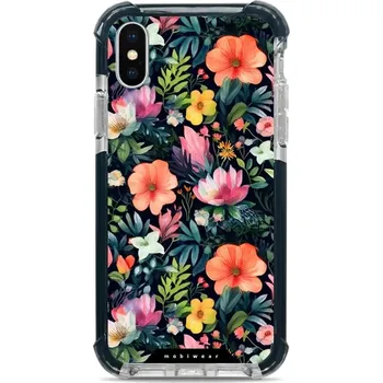 Pouzdro na mobilní telefon Odolný obal Mobiwear MagSafe Elite Bumper - Apple iPhone X / XS - D009D Pestré kvítky (Odolný kryt, pouzdro, obal Mobiwear Elite Bumper na mobil Apple iPhone X / XS - D009D Pestré kvítky, materiál Plast + TPU silikon + kov - zesílená ochrana telefonu,)