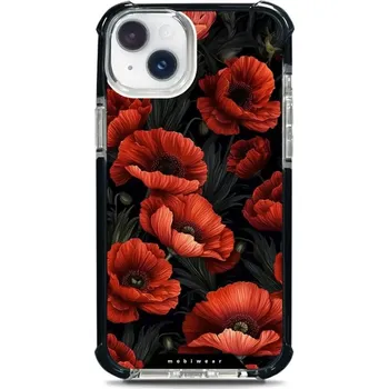 Pouzdro na mobilní telefon Odolný obal Mobiwear MagSafe Elite Bumper - Apple iPhone 14 Plus - D006D Temné červené květy (Odolný kryt, pouzdro, obal Mobiwear Elite Bumper na mobil Apple iPhone 14 Plus - D006D Temné červené květy, materiál Plast + TPU silikon + kov - zesílená ochrana