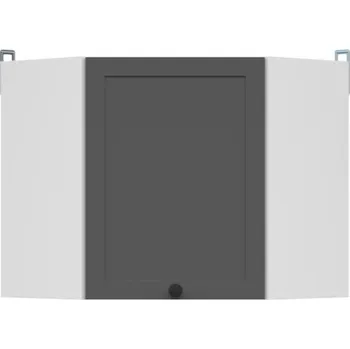 Kuchyňská linka JAMISON, skříňka horní rohová, bílá/grafit + vyzvednutí ZDARMA