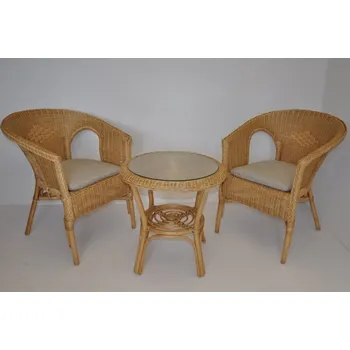 Sedací souprava Axin Trading s.r.o. Ratanová sedací souprava Fabion medová polstry tmavě béžový melír