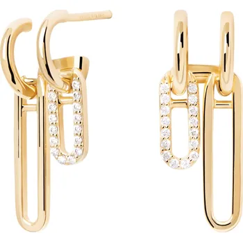 Náušnice PDPAOLA Originální náušnice z pozlaceného stříbra Nexa Essentials AR01-828-U + 2 měsíce na vrácení zboží