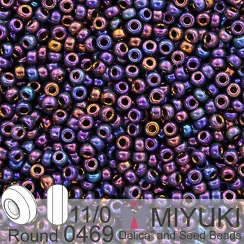 Korálek Korálky Miyuki Round 11/0. Barva 0469 Met Bronze Eggplant Iris. Balení 5g.