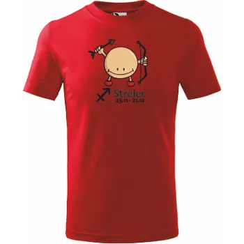 ON-DESIGN Dětské tričko znamení STŘELEC Velikost: 146 cm/10 let, Barva: červená