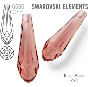 Dětské navlékací korálky SWAROVSKI 6530 Pure Drop Pendant velikost 30mm. Barva Blush Rose