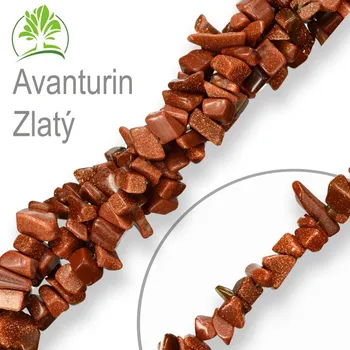 Přívěsek Návlek z tromlovaných kamenů balení 10g AVANTURIN Zlatý (syntetický)