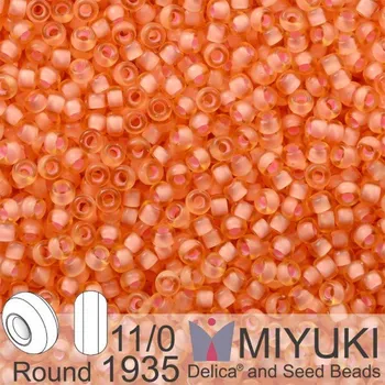 Korálek Korálky Miyuki Round 11/0. Barva 1935 SF Salmon Lined Lt Topaz . Balení 5g