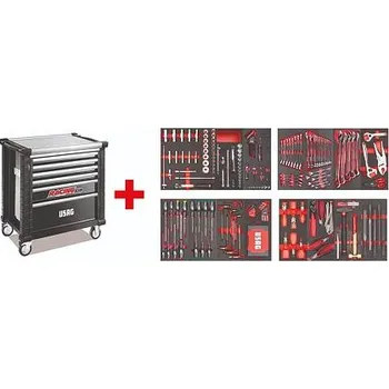 Montážní dílenský vozík s nářadím USAG 519 RS6/4NMM (302 ks)