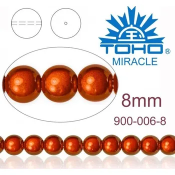 Korálek MIRACLE beads original Japan. Velikost 8mm. Barva 006 COPPER.