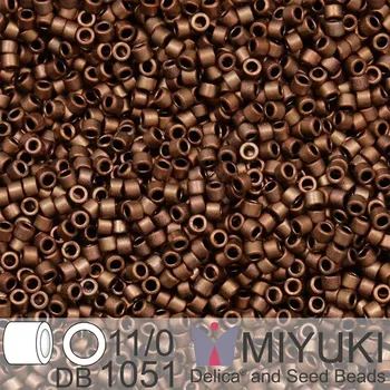 Korálek Korálky Miyuki Delica 11/0. Barva Matte Metallic Bronze Gold Iris DB1051. Balení 3g