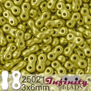 Korálek Korálky INFINITY velikost 3x6mm. Barva 25021 voskovaná OLIVOVÁ. Balení 10g.