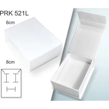 Dárková krabička Krabička na šperky. Materiál papír . Ozn. PRK 521L. Velikost 6x8cm. Barva Bílá s překlopem