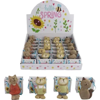 Velikonoční dekorace Box kočička v taštičce, 24 ks X5652