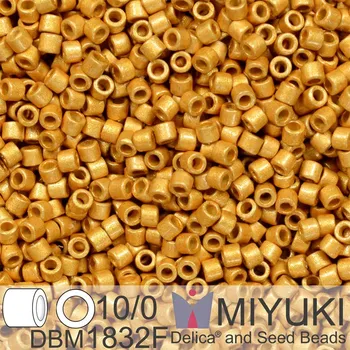Korálek Korálky Miyuki Delica 10/0. Barva Duracoat Galvanized Matte Gold DBM1832F. Balení 5g.