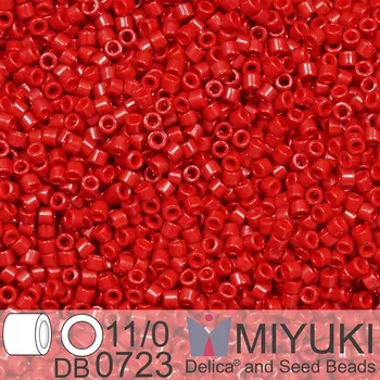 Korálek Korálky Miyuki Delica 11/0. Barva Crystal DB0723 Opaque Red. Balení 5g.