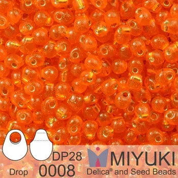 Korálek Korálky Miyuki Drop 2,8mm. Barva 0008 S/L Orange Balení 5g