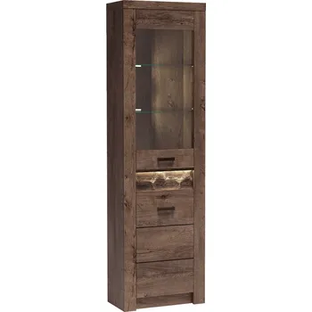 Knihovna Nábytek Pyramida, s.r.o. Rohová vitrína INDIANAPOLIS I-23 jasan tmavý