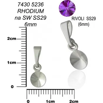 Přívěsek PŘÍVĚSEK na RIVOLKU 6mm .. Barva rhodium. Ozn-7430 5236