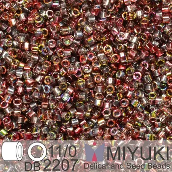 Korálek Korálky Miyuki Delica 11/0. Barva Magic Wine DB2207. Balení 5g
