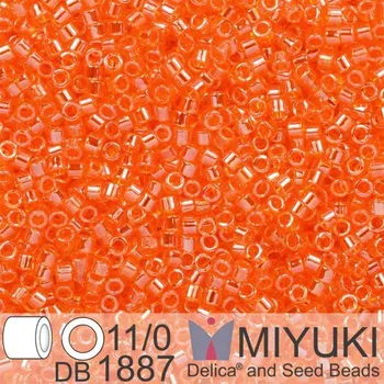 Korálek Korálky Miyuki Delica 11/0. Barva Tr Orange Luster DB1887. Balení 5g.