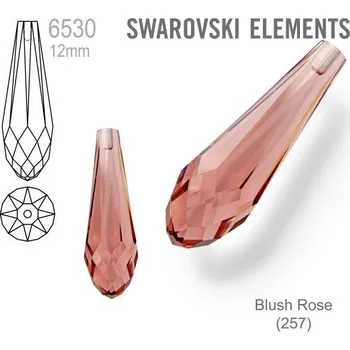Korálek SWAROVSKI 6530 Pure Drop Pendant velikost 12mm. Barva Blush Rose