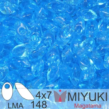 Korálek Korálky MIYUKI tvar Long MAGATAMA velikost 4x7mm. Barva LMA-148 Transparent Aqua. Balení 5g.