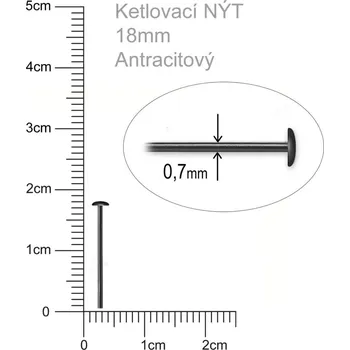 Nýt Ketlovací NÝT velikost 18mm. Barva antracitová..