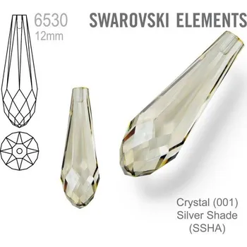 Šperk SWAROVSKI 6530 Pure Drop Pendant velikost 12mm. Barva Crystal Silver Shade