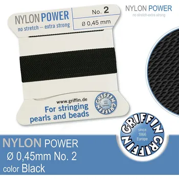 Nit NYLON Power velmi pevná nit GRIFFIN síla nitě 0,45mm Barva Black