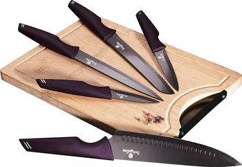 Kuchyňský nůž Berlingerhaus Purple Eclipse Collection BH-2832 5 ks + prkénko