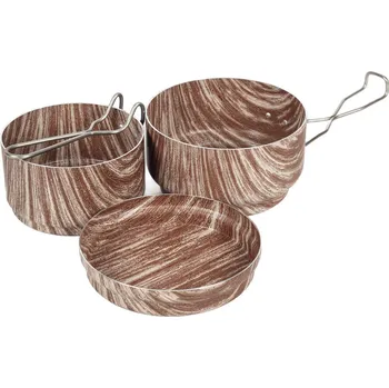 Kempingové nádobí ALB forming Hliníkový ešus WOOD, 3-dílný