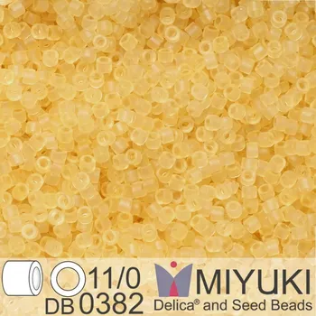Korálek Korálky Miyuki Delica 11/0. Barva Matte Transparent Pale Topaz Luster DB0382. Balení 5g.