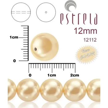 Korálek VOSKOVANÉ korále tvar kulatý. Velikost 12mm. Barva 12112 (světle růžovo-béžová). Balení 8ks na návleku.