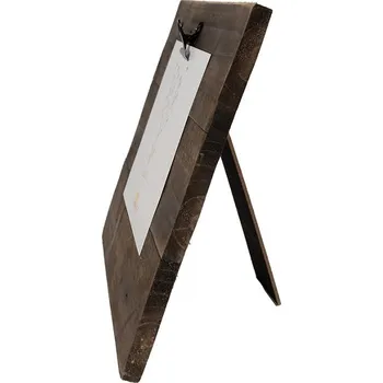 Rám na obraz Hnědý antik dřevěný fotorámeček s klipem Clipp - 32*3*25 cm / 15*18 cm