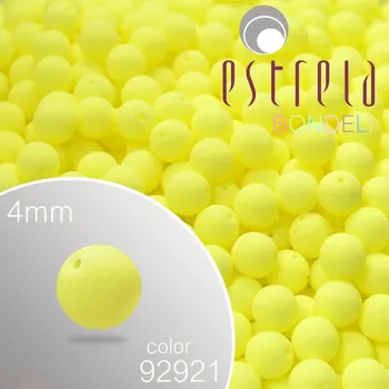 Korálek Korálky BONDELI voskované tvar kulatý. Velikost 4mm. Barva 92921 (žlutá). Balení 31ks na návleku.