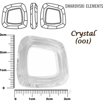 Prsten SWAROVSKI ELEMENTS Cosmic Square Ring 4437 barva CRYSTAL (001) Unfoiled velikost 30mm.