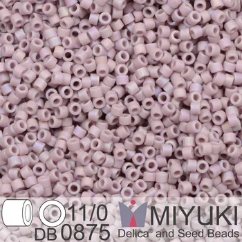 Korálek Korálky Miyuki Delica 11/0. Barva Matte Opaque Mauve AB DB0875. Balení 5g.